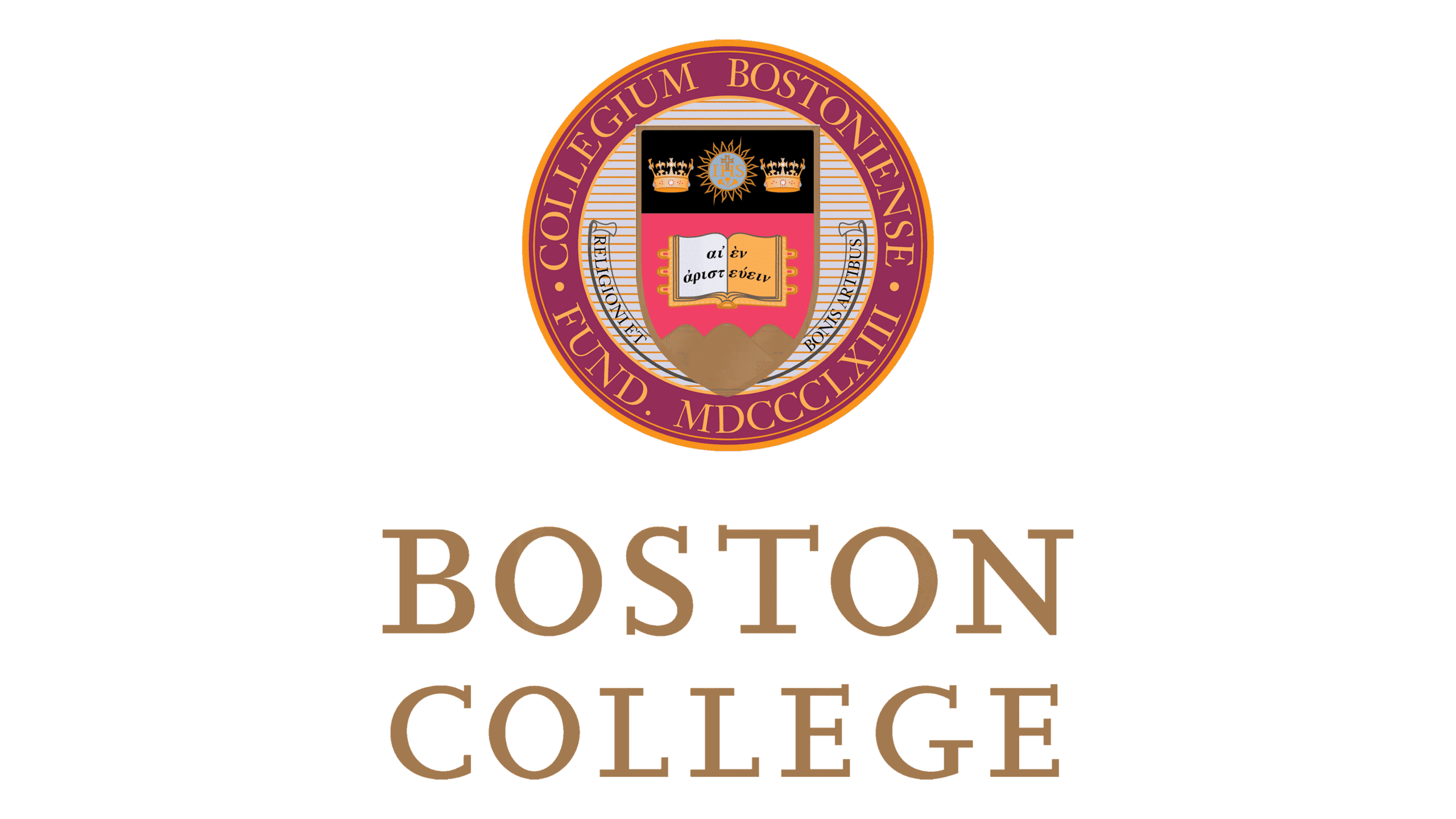 Boston College logo featuring the college seal with Latin text and a shield, displayed above the words “Boston College” in capital letters—a classic design often referenced by Engineered Systems Inc in their MEP/FP designs for higher education institutions.
