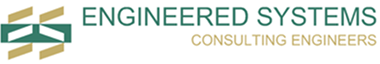 Logo for Engineered Systems Consulting Engineers, also known as Engineered Systems Inc, featuring a green geometric symbol on the left and the company name in green and gold text to the right, emphasizing their expertise in MEP/FP designs.