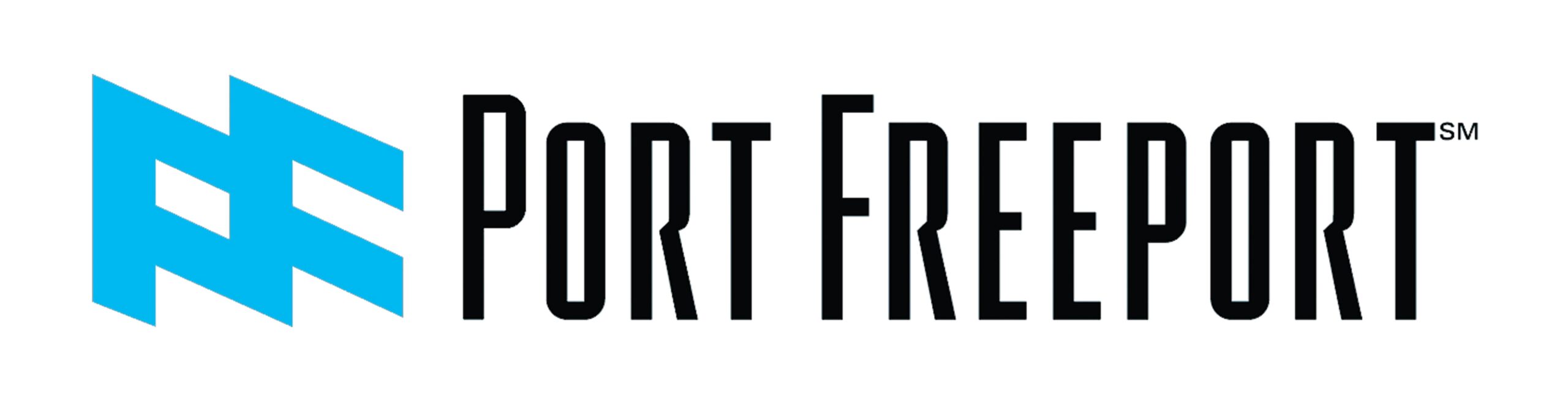 Port Freeport logo featuring a geometric blue icon on the left and black text reading “Port Freeport” on the right, reflecting the innovative spirit found in MEP/FP designs by Engineered Systems Inc.